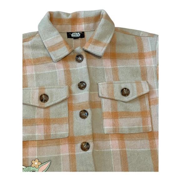 Girls' Star Wars: The Mandalorian Plaid Shacket - Brown/Tan size: Medium - Picture 4 of 10